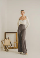 SANTAS Pantalone elegante POUVOIR grigio da donna con micro gessatura PV2626 GR SANTAS 