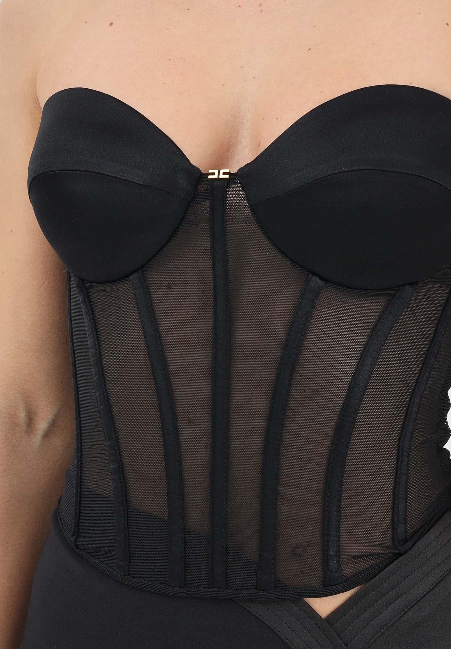 ELISABETTA FRANCHI Corpetto nero da donna in tulle TO05162E2 110 ELISABETTA FRANCHI 