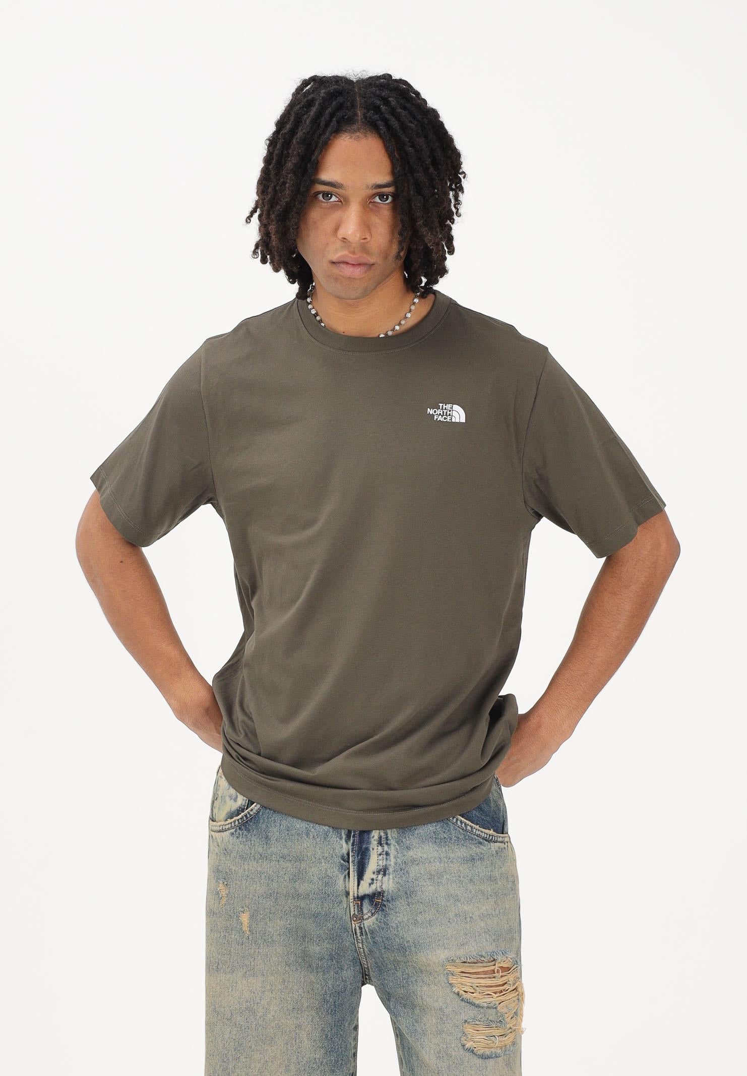 THE NORTH FACE T-shirt a manica corta Evolution Simple Dome Regular verde militare da uomo NF0A8CZ221L1 . THE NORTH FACE 