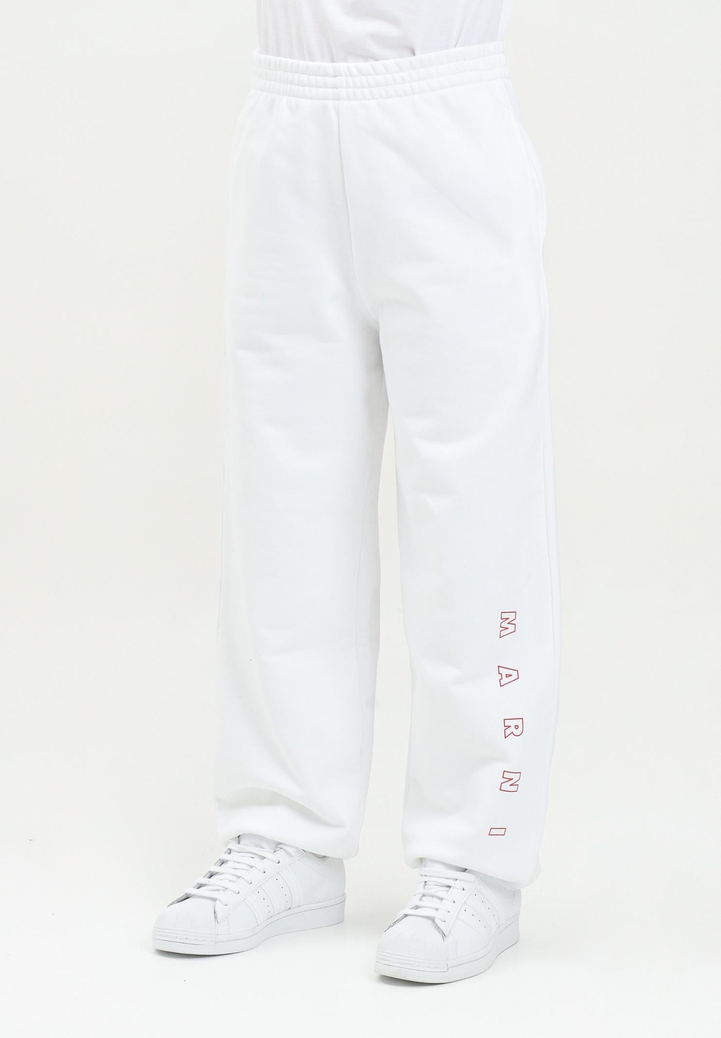 MARNI Pantalone sportivo bianco per donna, ragazzi e bambini con logo "MARNI" M01416M00V0 0M100 MARNI 