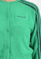 ADIDAS ORIGINALS Cardigan Fluffy Knitted verde da donna JW5177  ADIDAS ORIGINALS 
