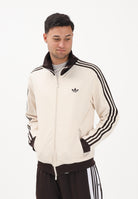 ADIDAS ORIGINALS Felpa con zip BECKENBAUER panna e marrone da uomo KQ9491 . ADIDAS ORIGINALS 