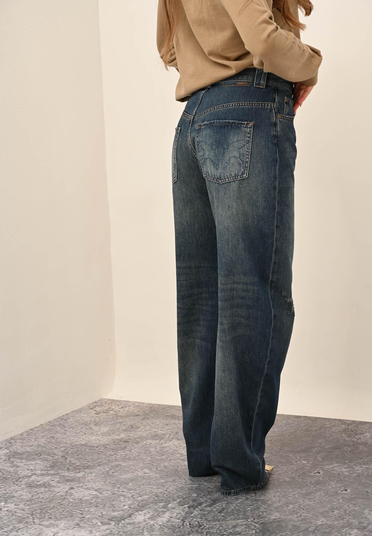 PINKO Jeans balloon in denim scuro da donna 103180A2SB PJU PINKO 