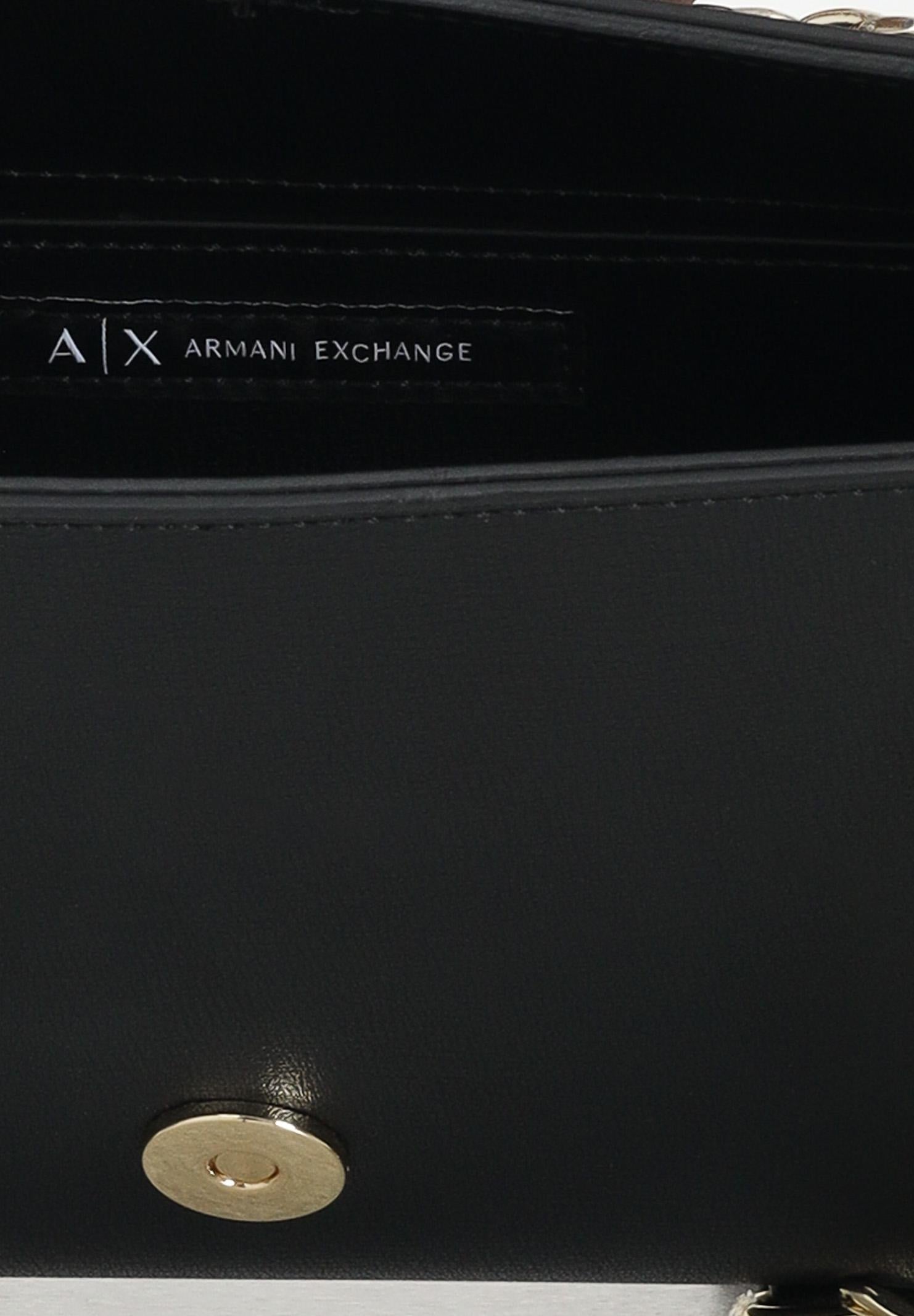 ARMANI EXCHANGE Borsa a tracolla nera da donna con placca logo XW000281AF13672 UC001 ARMANI EXCHANGE 