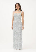 MAR DE MARGARITAS Abito lungo Megan bianco da donna con stampa floreale MMABW01533 BI116 Mar de margaritas 