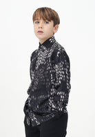 Camicia a manica lunga nera da bambino con fantasia a pois CA3106J FANTASIA I'M BRIAN 