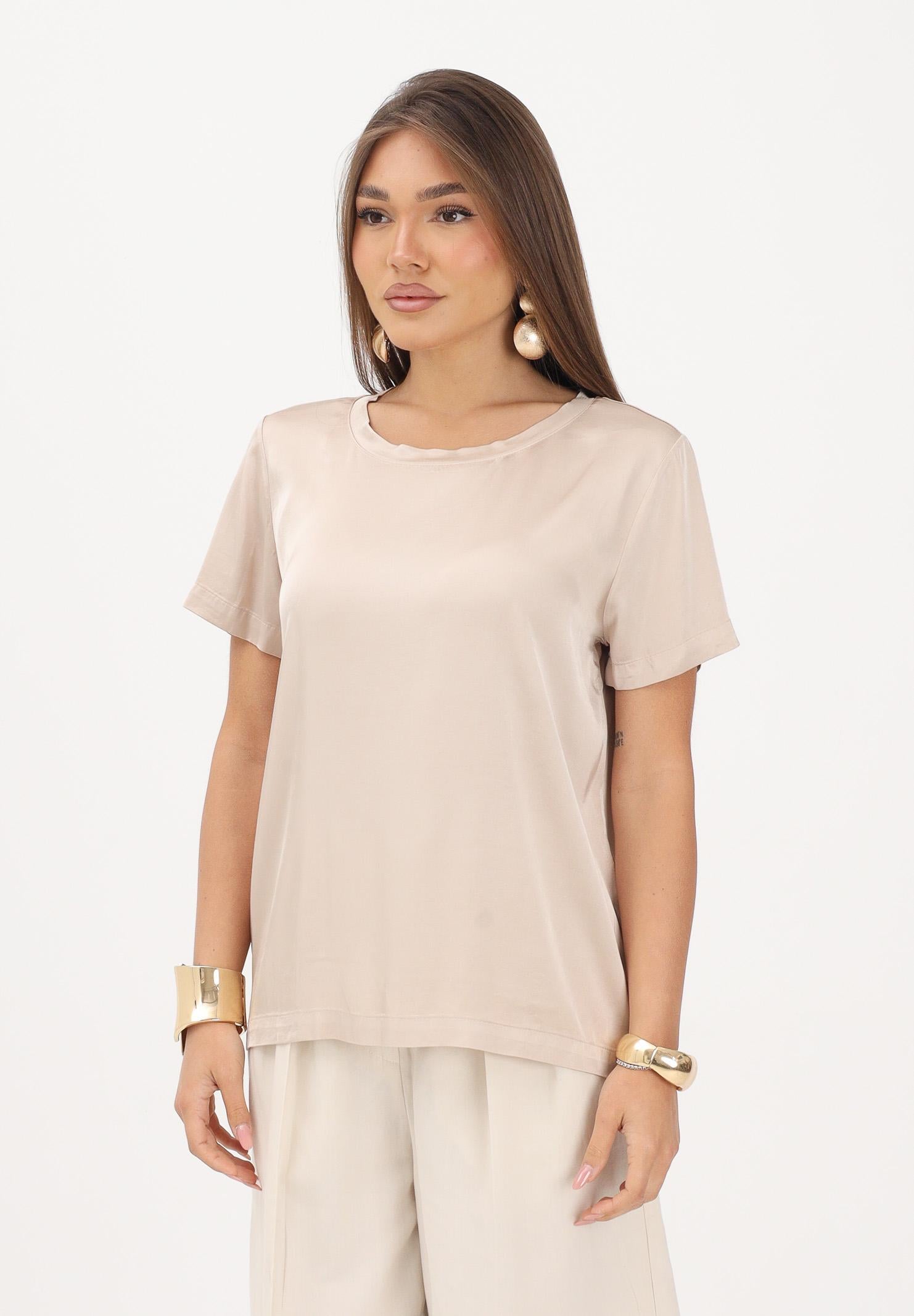 VICOLO t-shirt in satin elasticizzato beige donna. AB0083 BE VICOLO 