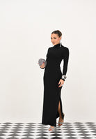 PATRIZIA PEPE Abito lungo nero da donna con strass 2A2968J338 J4R0 PATRIZIA PEPE 