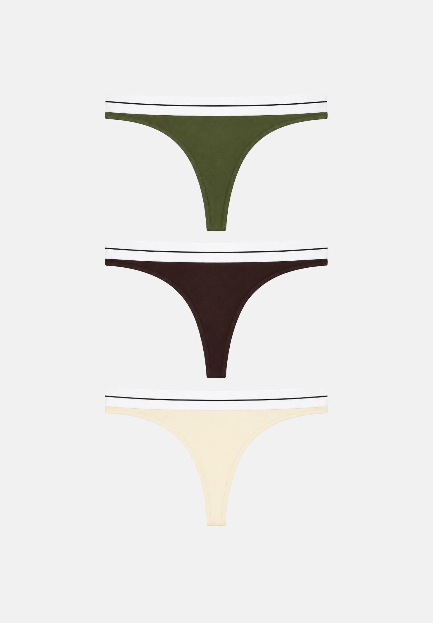 PALM ANGELS Set di tre perizomi con logo, colore Assorted Colours, multicolore, da donna. PLA1UWBT04TR AS PALM ANGELS 