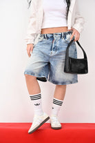 DSQUARED2 Bermuda in denim chiaro per donna, ragazzi e bambini DQ2828D0AC2 DQ01 DSQUARED2 