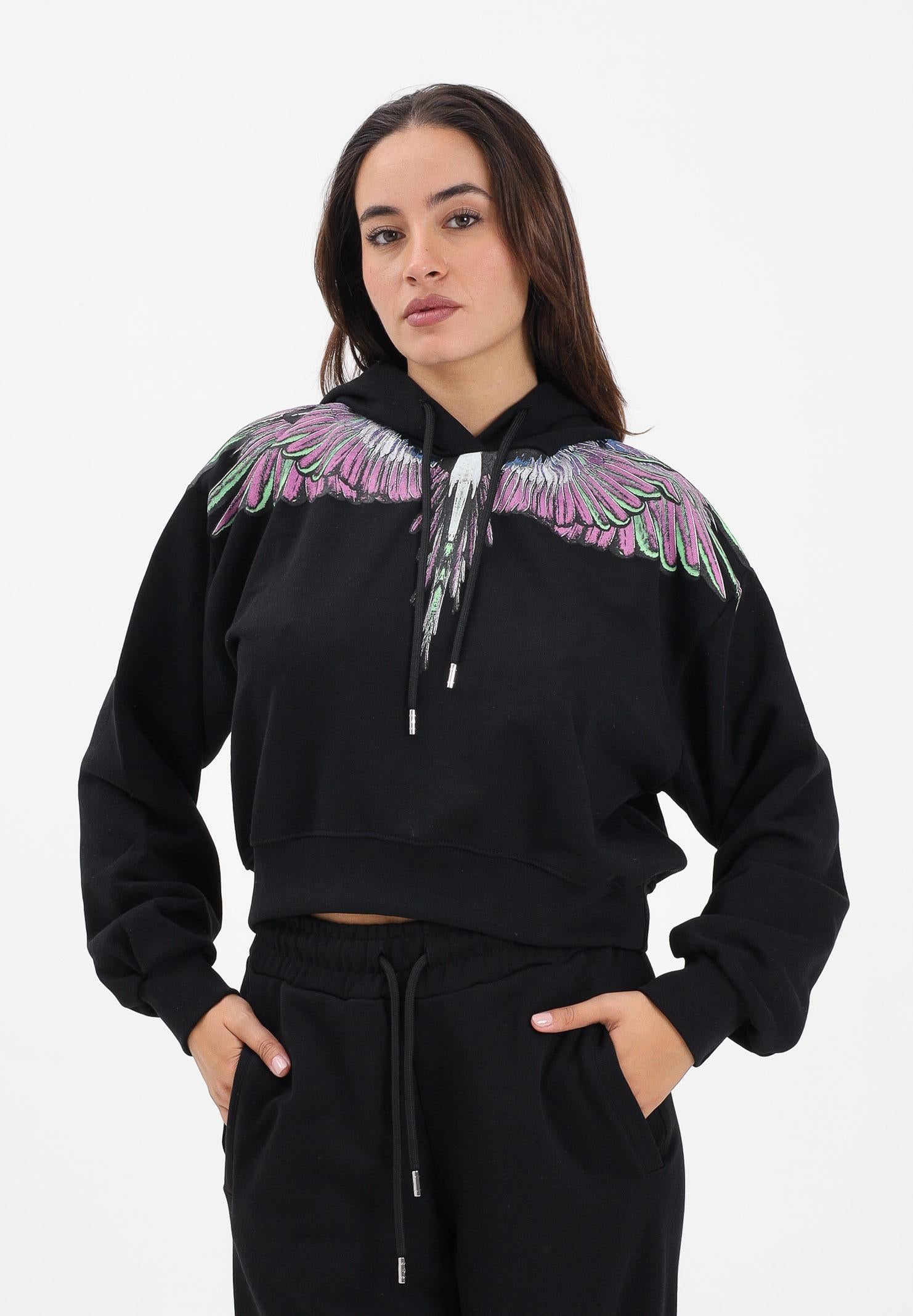 MARCELO BURLON COUNTY OF MILAN Women's black hoodie finished with