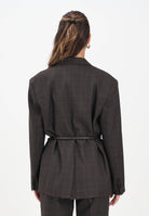 VICOLO Giacca over marrone da donna con fondo a taglio vivo TF0132 FFMO VICOLO 