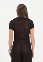 ADIDAS ORIGINALS Maglia a manica corta KNITTED CROCHET CALI marrone da donna KC6480 . ADIDAS ORIGINALS 