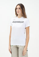 DSQUARED2 T-shirt a manica corta bianca per donna, ragazzi e bambini con grafica Passport DQ2753D0015 DQ100 DSQUARED2 