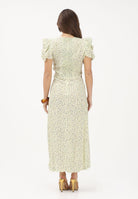 MAR DE MARGARITAS Abito midi Kristel giallo da donna con micro stampa floreale MMABW01537 GI34 Mar de margaritas 
