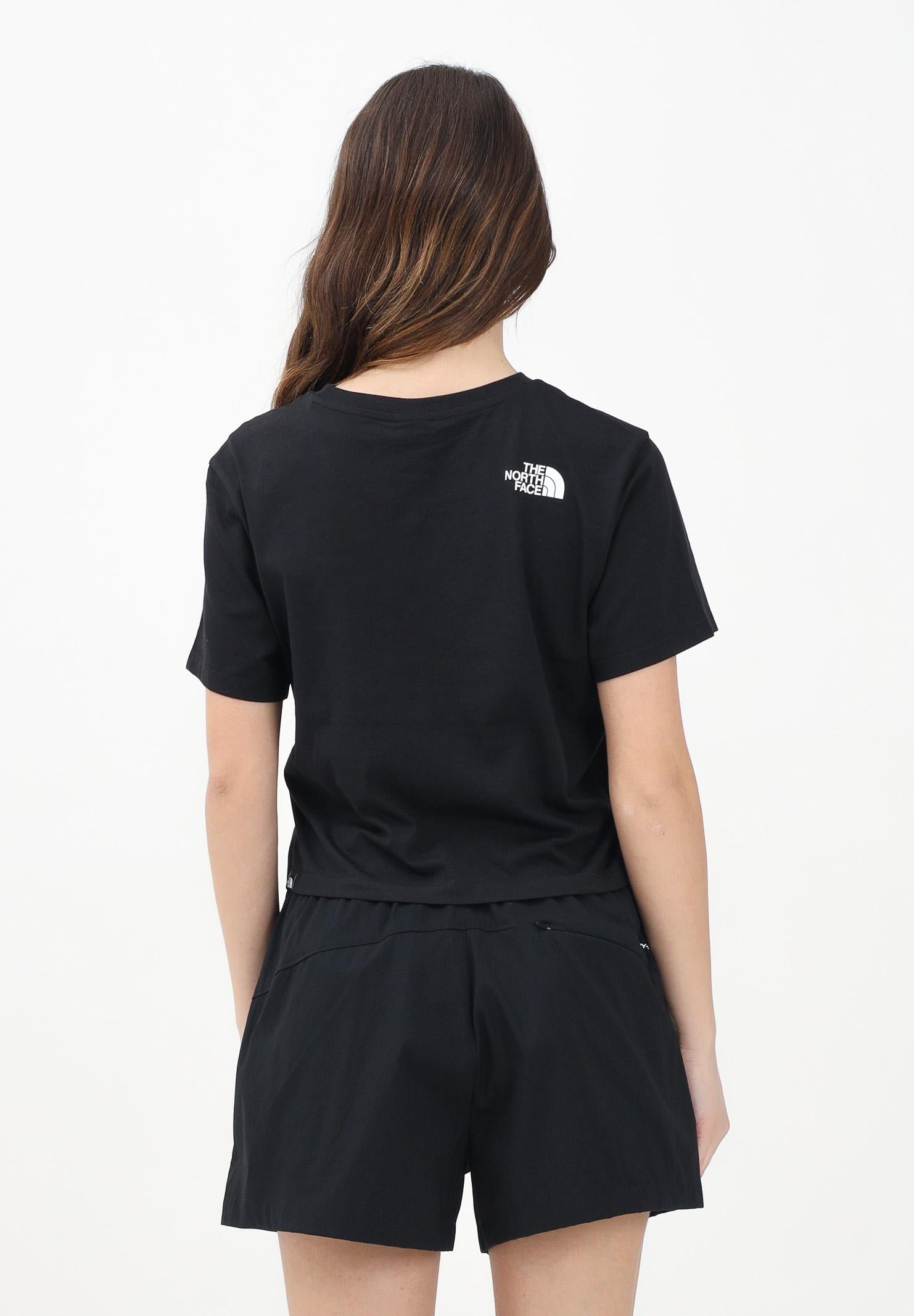 THE NORTH FACE T-shirt a manica corta Cropped nera da donna NF0A87U4JK31 . THE NORTH FACE 