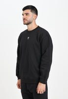 ADIDAS ORIGINALS Felpa girocollo Essentials Fleece Long Oversized Crew nera da uomo IY1834  ADIDAS ORIGINALS 