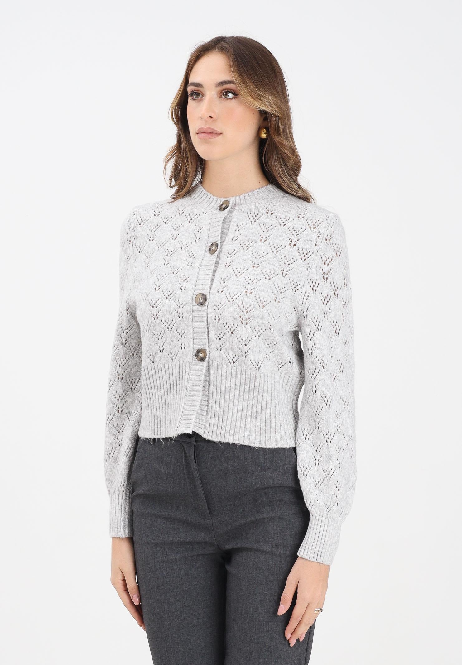 JDY Cardigan corto grigio da donna 15355619 LightGreyMel JDY 