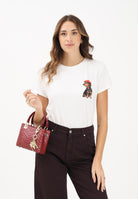 VICOLO T-shirt a manica corta bianca da donna con stampa bassotto RF0482 BI VICOLO 