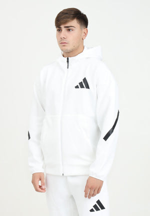 Felpa con zip New adidas Z.N.E. bianca da uomo JF2443 . ADIDAS PERFORMANCE 