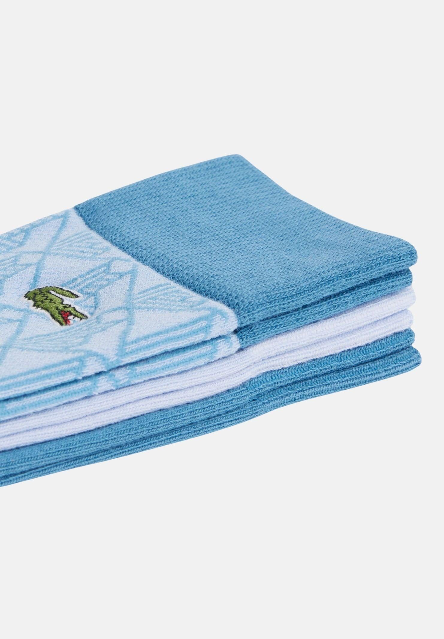 LACOSTE Calzini (3 paia) azzurri e bianchi per uomo e donna RA5996 3IZ LACOSTE 