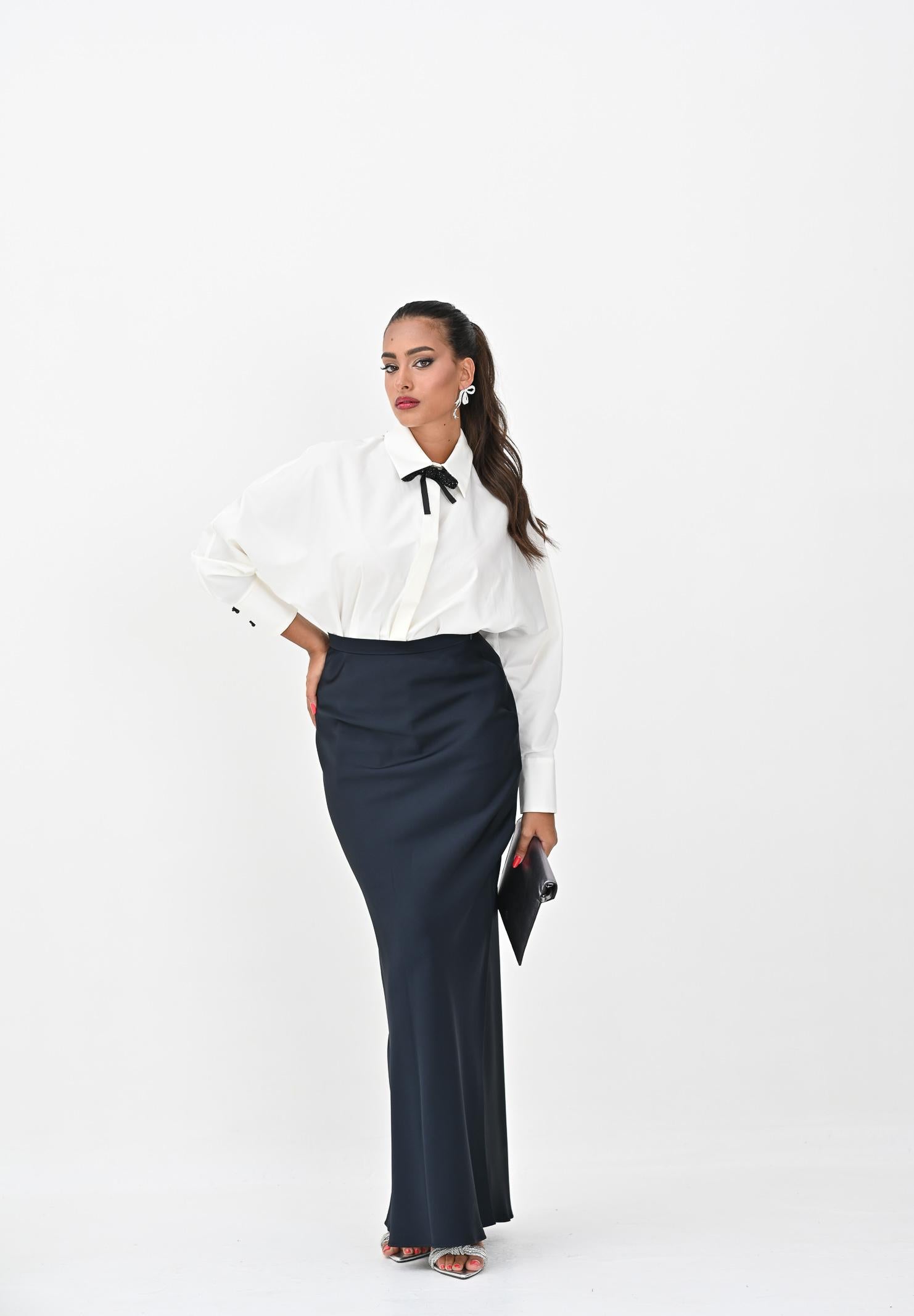 MAX MARA Gonna lunga Rimini blu da donna