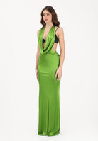 ELISABETTA FRANCHI Abito lungo verde da donna in jersey di viscosa lucida ABR1361E2 FA1 ELISABETTA FRANCHI 