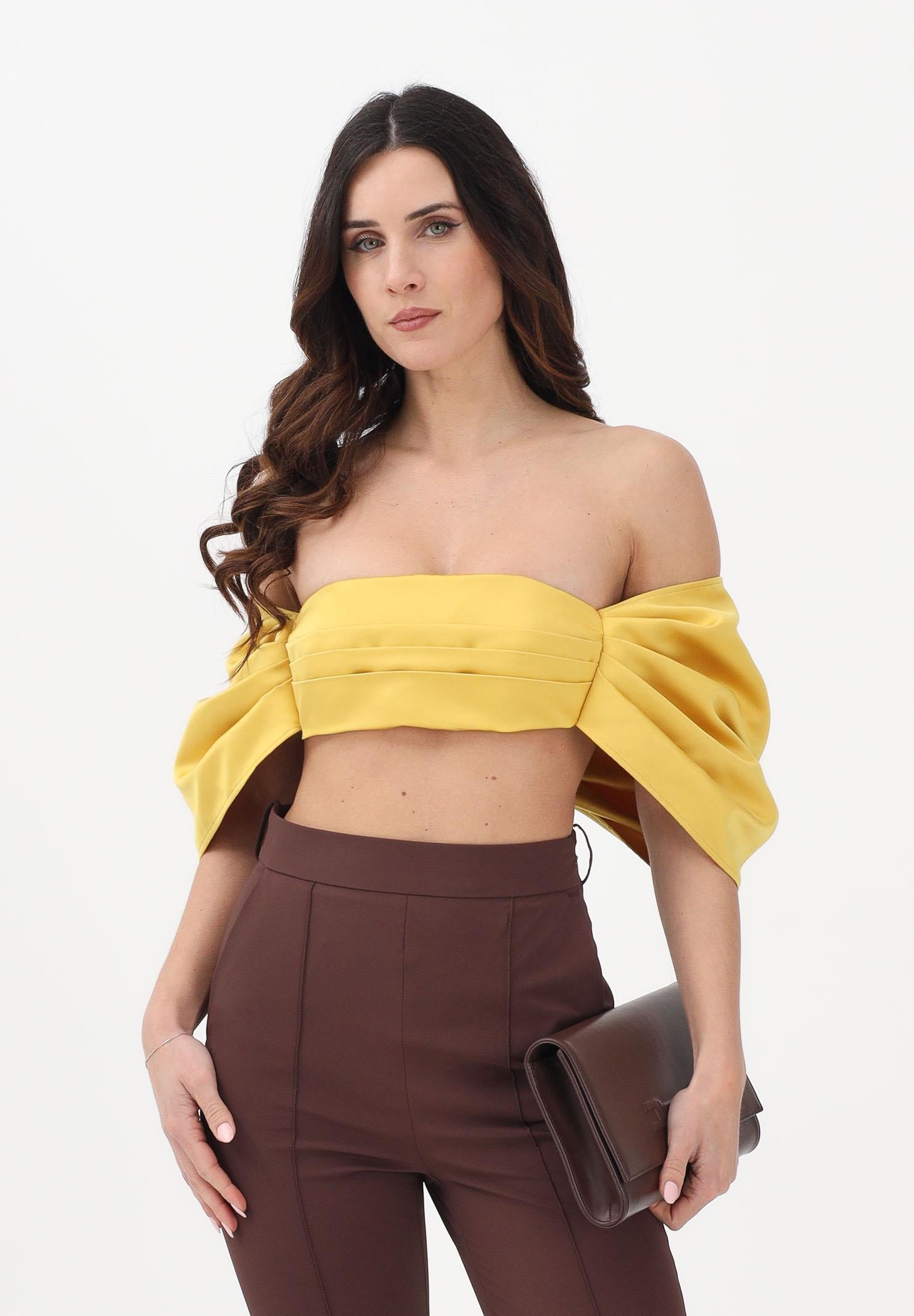 ELISABETTA FRANCHI Top elegante giallo da donna a fiocco TO05662E2 EV4 ELISABETTA FRANCHI 