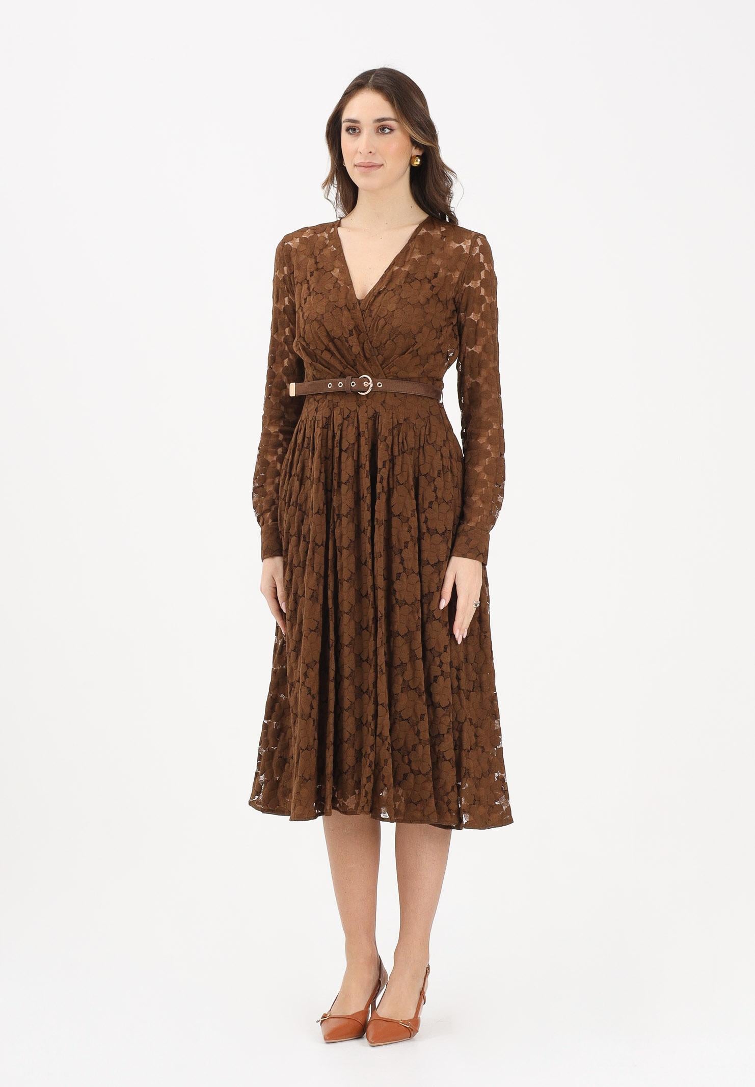 MAX MARA Abito midi MSTAGRUME marrone da donna realizzato in pizzo lavorato 2616631011600 002 MAX MARA 