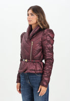 ELISABETTA FRANCHI Piumino bordeaux da donna con baschina PI89Z56E2 EA4 ELISABETTA FRANCHI 