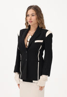PATRIZIA PEPE Giacca monopetto nera e panna da donna 8S0571A498 FG53 PATRIZIA PEPE 