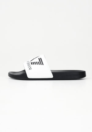 EA7 Ciabatte bianche e nere da uomo con logo 7X000108AF15118 MZ096 EA7 