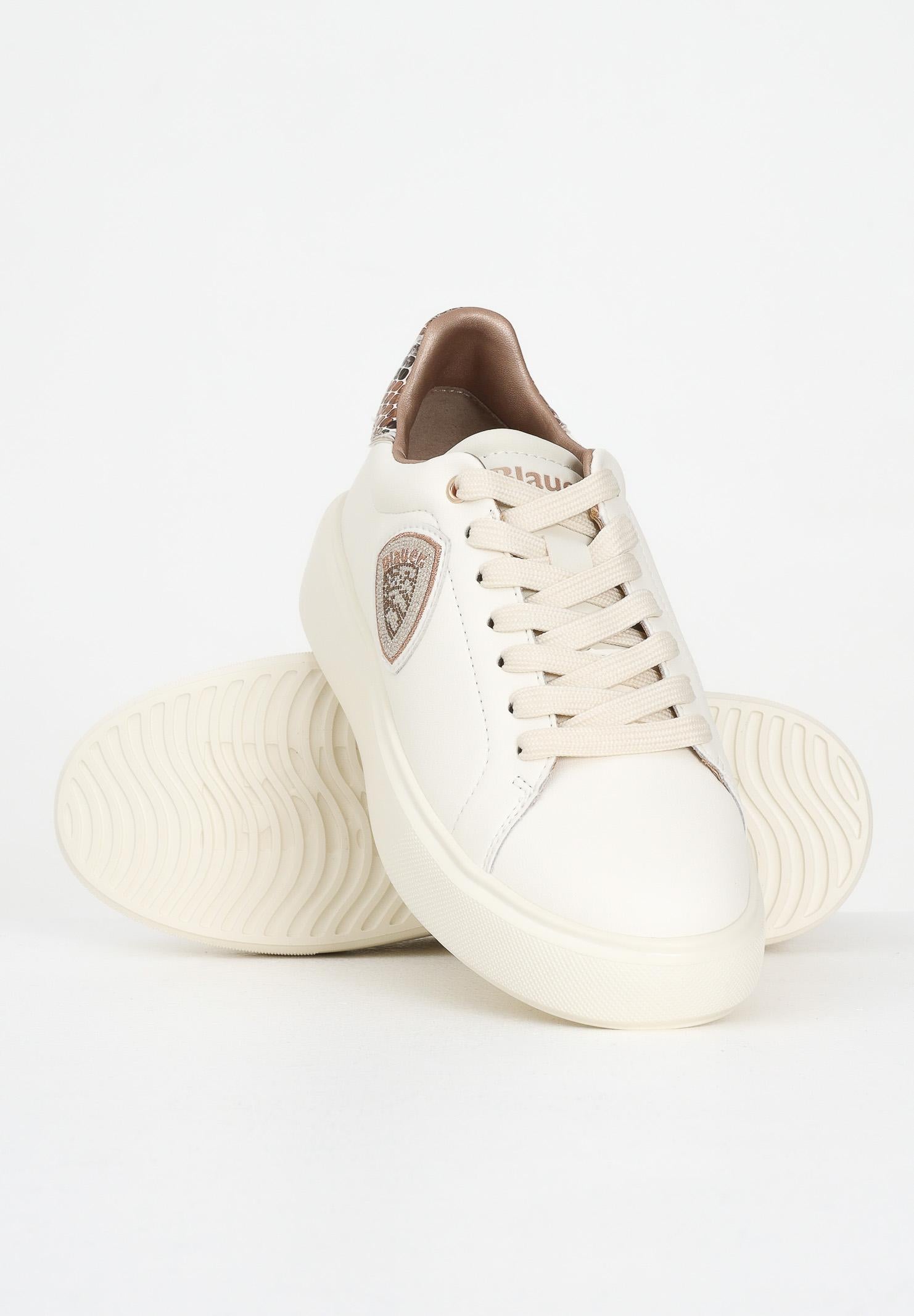 BLAUER Sneakers panna da donna con logo e inserto pitonato F5VENUS01PYT CREPYT BLAUER 