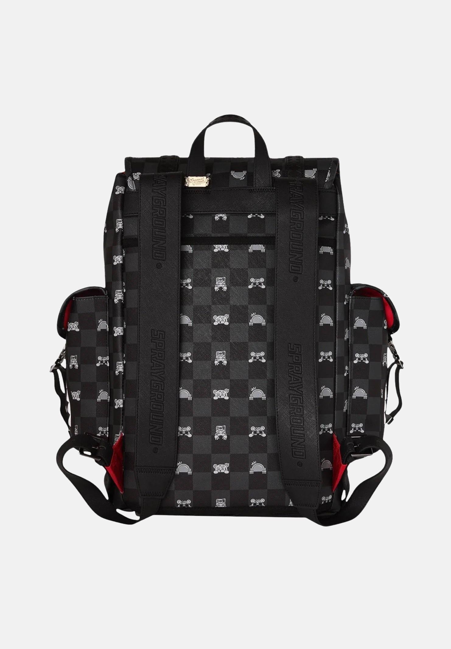 SPRAYGROUND Zaino GRAY PEEKING CHARACTER CHECK MONTE CARLO nero per uomo e donna 910B8909NSZ . SPRAYGROUND 