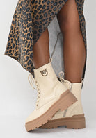 PINKO Anfibi panna e beige da donna con logo SD0141P001DY7 . PINKO 