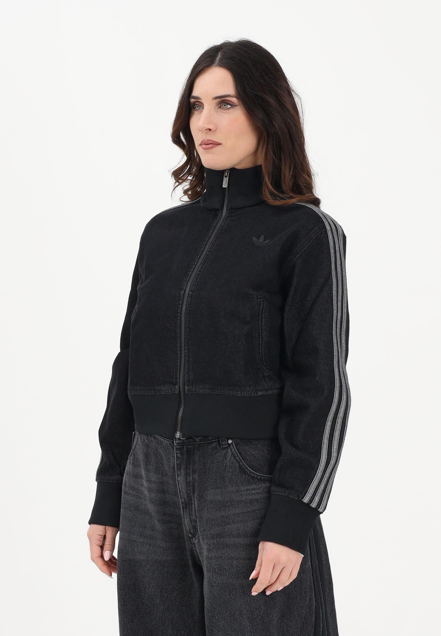 ADIDAS ORIGINALS Giubbotto Firebird in denim nero da donna KD2898 . ADIDAS ORIGINALS 
