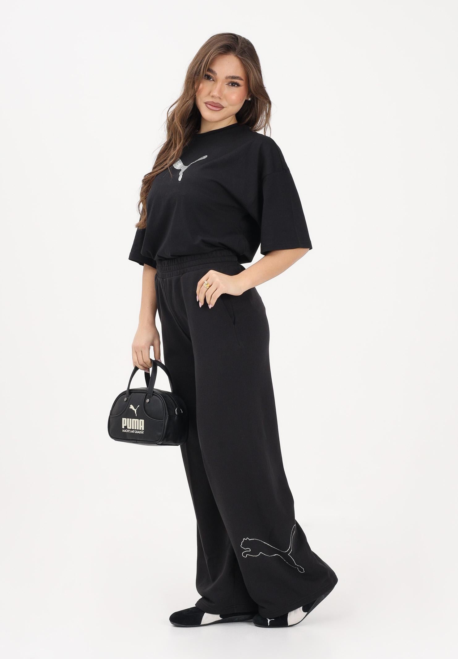 PUMA T-shirt a manica corta Essentials Bedazzled nera da donna 634566 01 PUMA 