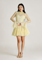 ODI ODI Abito corto giallo da donna in pizzo e tulle BACOLI110S6 D9 ODI ODI 