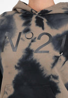 N21 Felpa con cappuccio cammello per donna, ragazzi e bambini in cotone tie-dye N2107LN0447 0N720 N21 