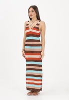 ME FUI Abito lungo in maglia multicolore da donna MF26-SW0409MC . ME FUI 