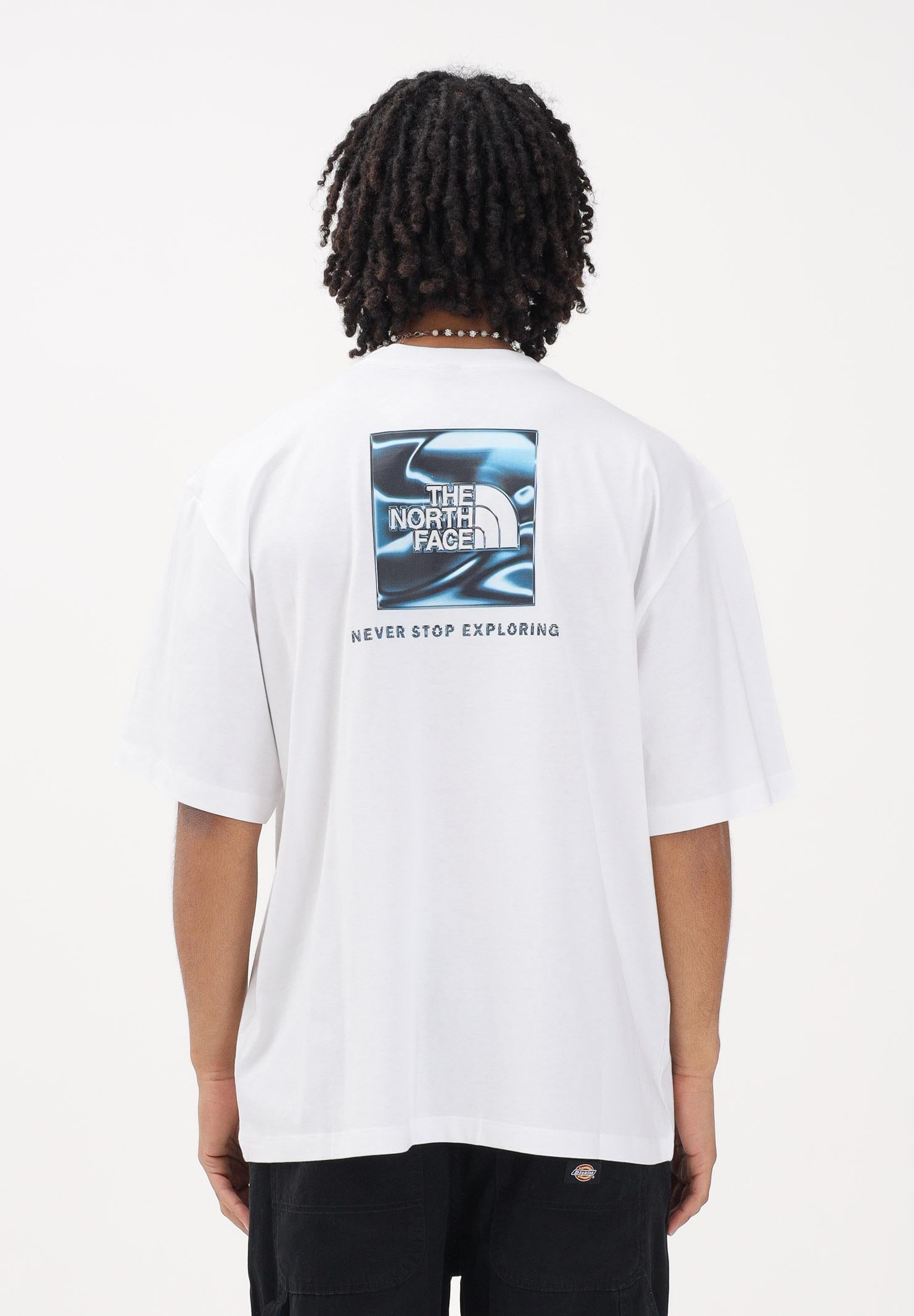 THE NORTH FACE T-shirt a manica corta Liquid NSE Box Oversized Graphic bianca da uomo NF0A8G9WFN41 . THE NORTH FACE 