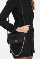 PINKO Borsetta Mini Double full strass nera da donna 105359A2WF Z99Q PINKO 