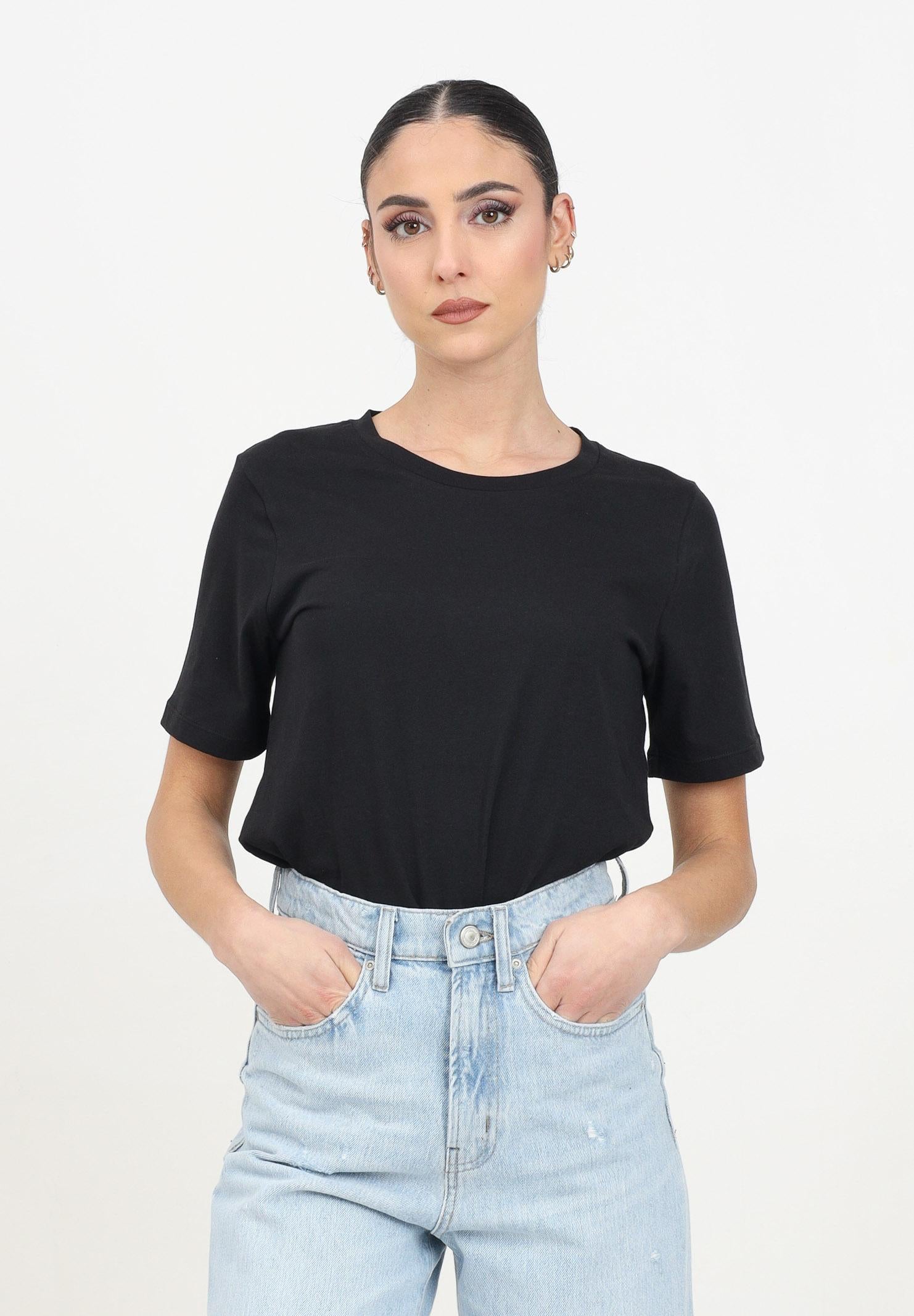 ONLY T-shirt Donna Nero Maniche Corte