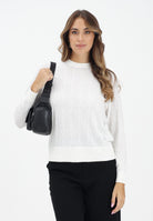 ARMANI EXCHANGE Maglionciono girocollo bianco da donna con logo all-over XW001317AF16619 F0060 ARMANI EXCHANGE 