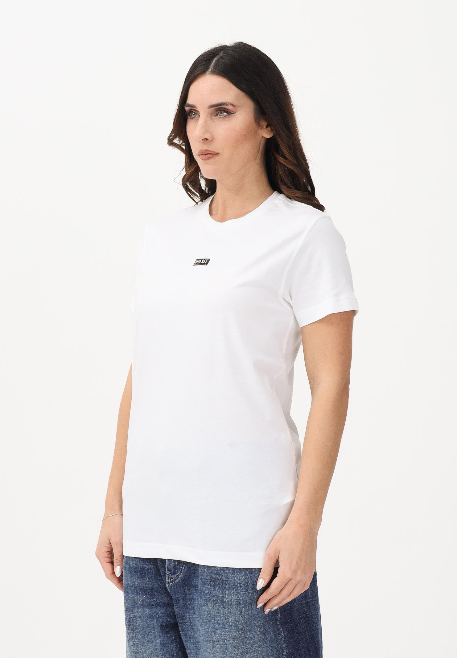 DIESEL T-shirt a manica corta bianca per donna, ragazzi e bambini con logo J027700CATM K100 DIESEL 