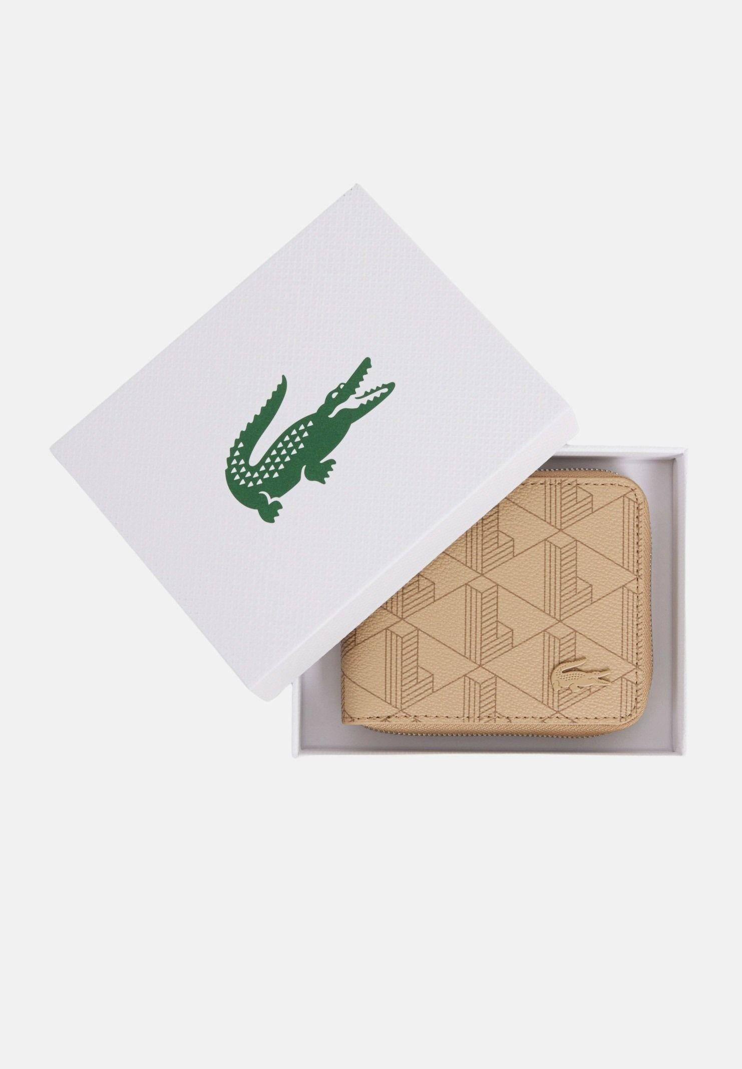LACOSTE Portafogli beige da uomo con motivo monogram NH4005 R59 LACOSTE 