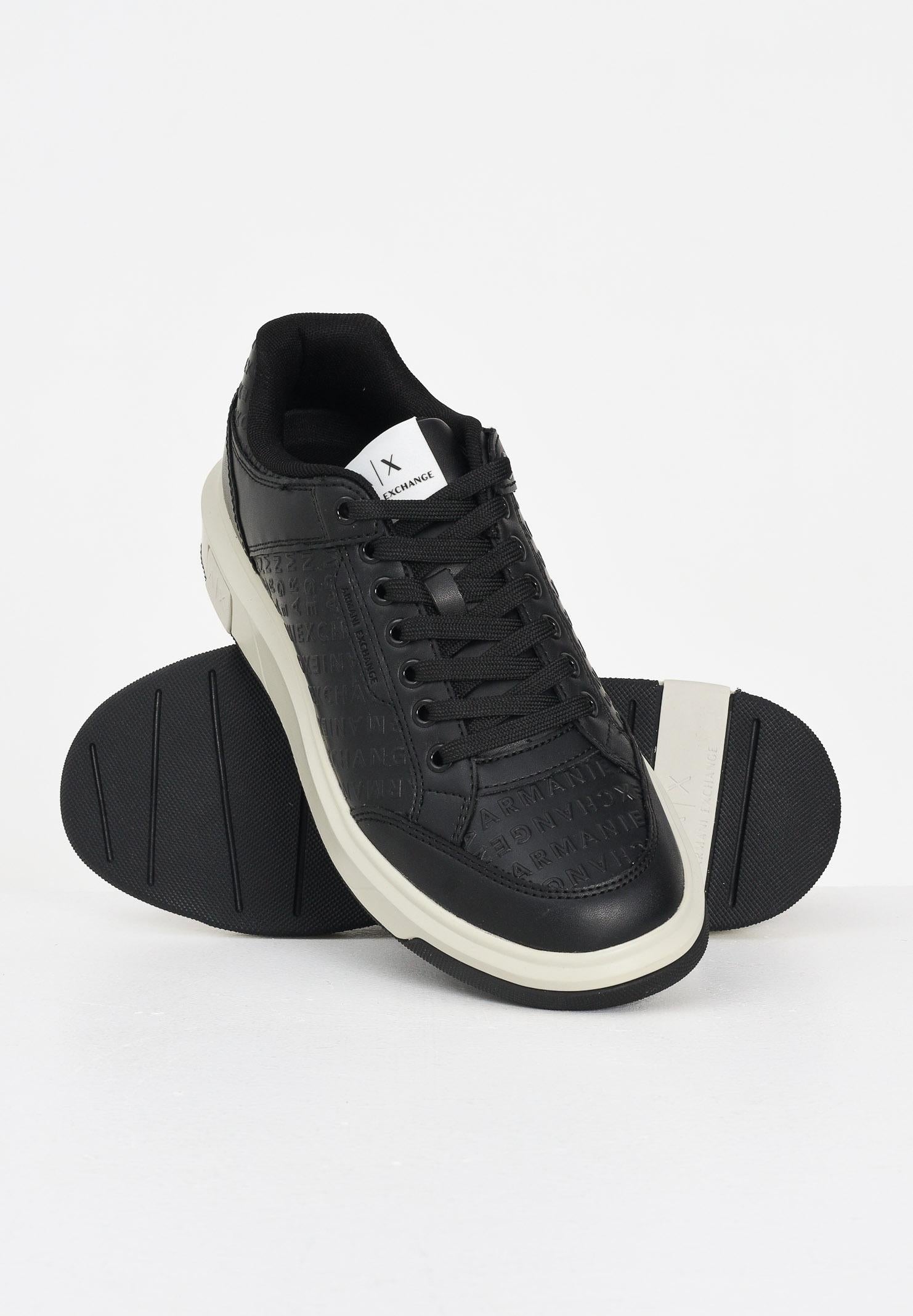 ARMANI EXCHANGE Sneakers nere da uomo con logo all-over XM001722AF17537 UC001 ARMANI EXCHANGE 