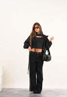 ADIDAS ORIGINALS Jeans adicolor Denim 3-Stripe nero da donna JD3109 . ADIDAS ORIGINALS 