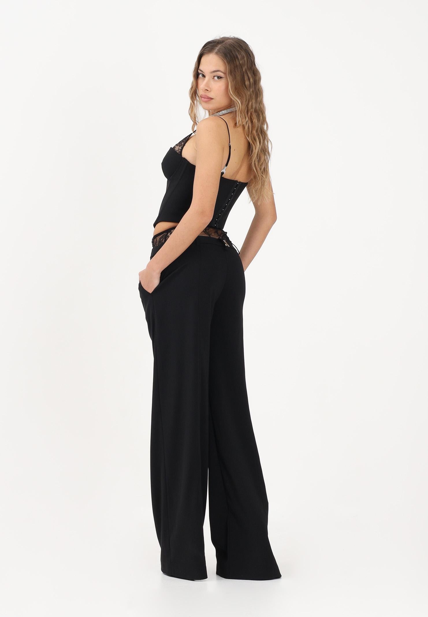 PATRIZIA PEPE Pantalone elegante nero da donna con vita in pizzo 8P0769A6F5 K103 PATRIZIA PEPE 