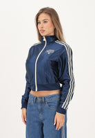 ADIDAS ORIGINALS felpa con zip Reversible Firebird Track Top Warm Vanilla / Night Indigo beige e blu donna. KR7031 . ADIDAS ORIGINALS 